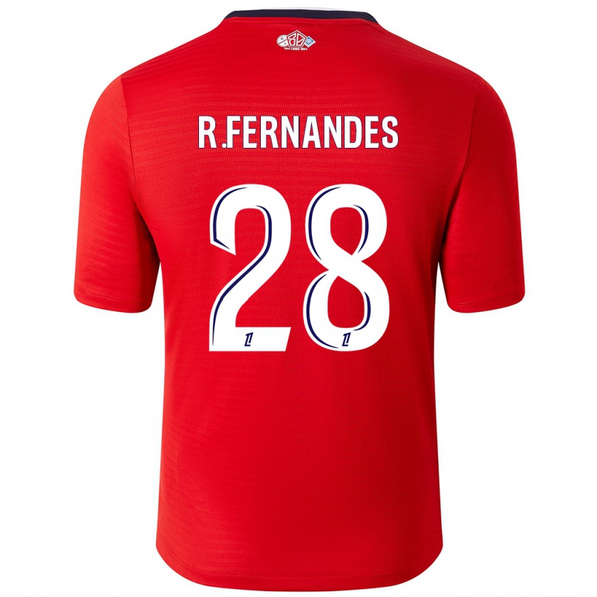 Kandiny Bambino Maglia Rafael Fernandes #28 Rosso Bianco Kit Gara Home 2024/25 Maglietta