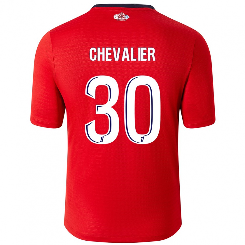 Kandiny Kinderen Lucas Chevalier #30 Rood Wit Thuisshirt Thuistenue 2024/25 T-Shirt