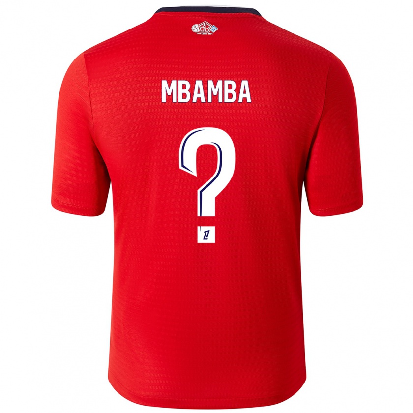 Kandiny Niño Camiseta Lucas Mbamba #0 Rojo Blanco 1ª Equipación 2024/25 La Camisa