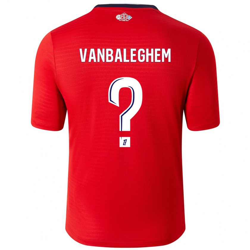 Kandiny Bambino Maglia Valentin Vanbaleghem #0 Rosso Bianco Kit Gara Home 2024/25 Maglietta