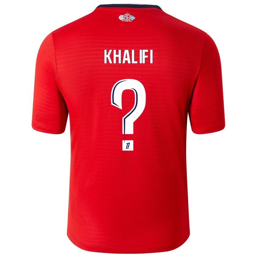 Kandiny Kinderen Yassine Khalifi #0 Rood Wit Thuisshirt Thuistenue 2024/25 T-Shirt België