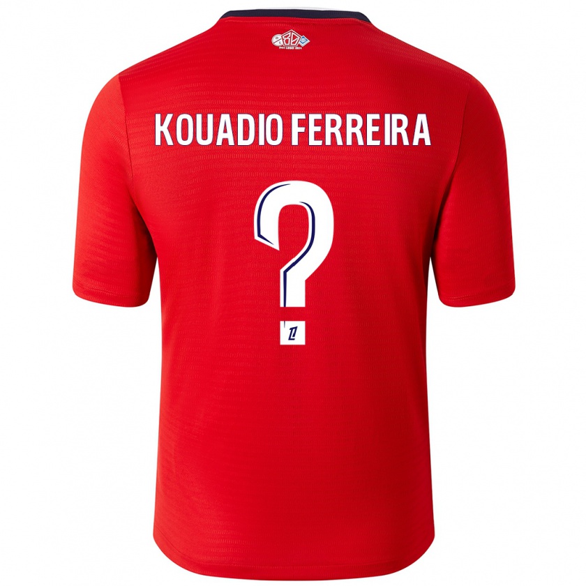 Kandiny Niño Camiseta Wilfrid Kouadio Ferreira #0 Rojo Blanco 1ª Equipación 2024/25 La Camisa