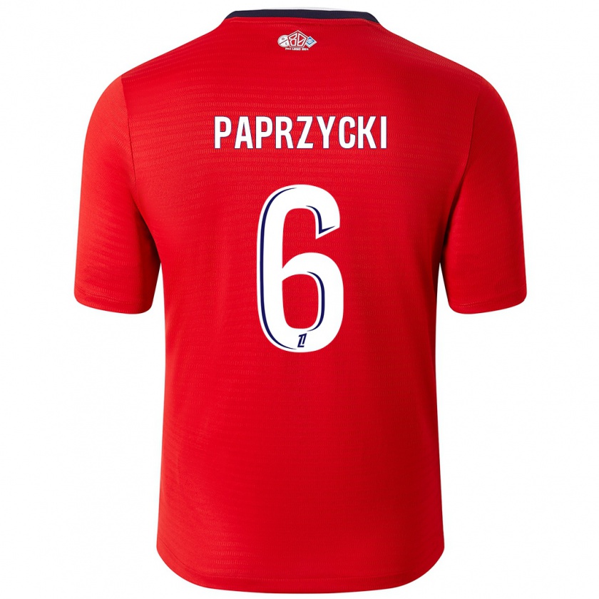 Kandiny Niño Camiseta Aurore Paprzycki #6 Rojo Blanco 1ª Equipación 2024/25 La Camisa