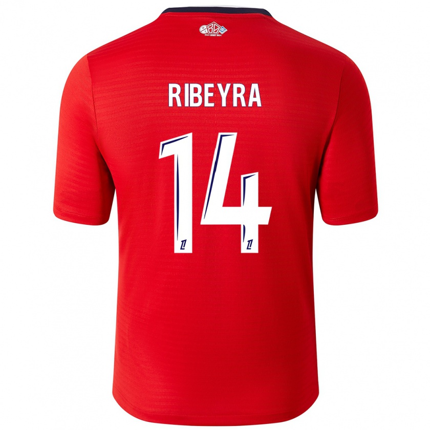 Kandiny Kinderen Anaïs Ribeyra #14 Rood Wit Thuisshirt Thuistenue 2024/25 T-Shirt België