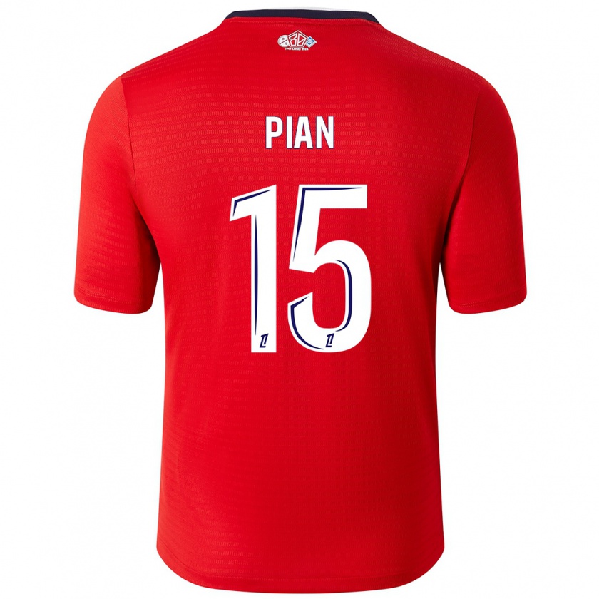 Kandiny Bambino Maglia Julie Pian #15 Rosso Bianco Kit Gara Home 2024/25 Maglietta