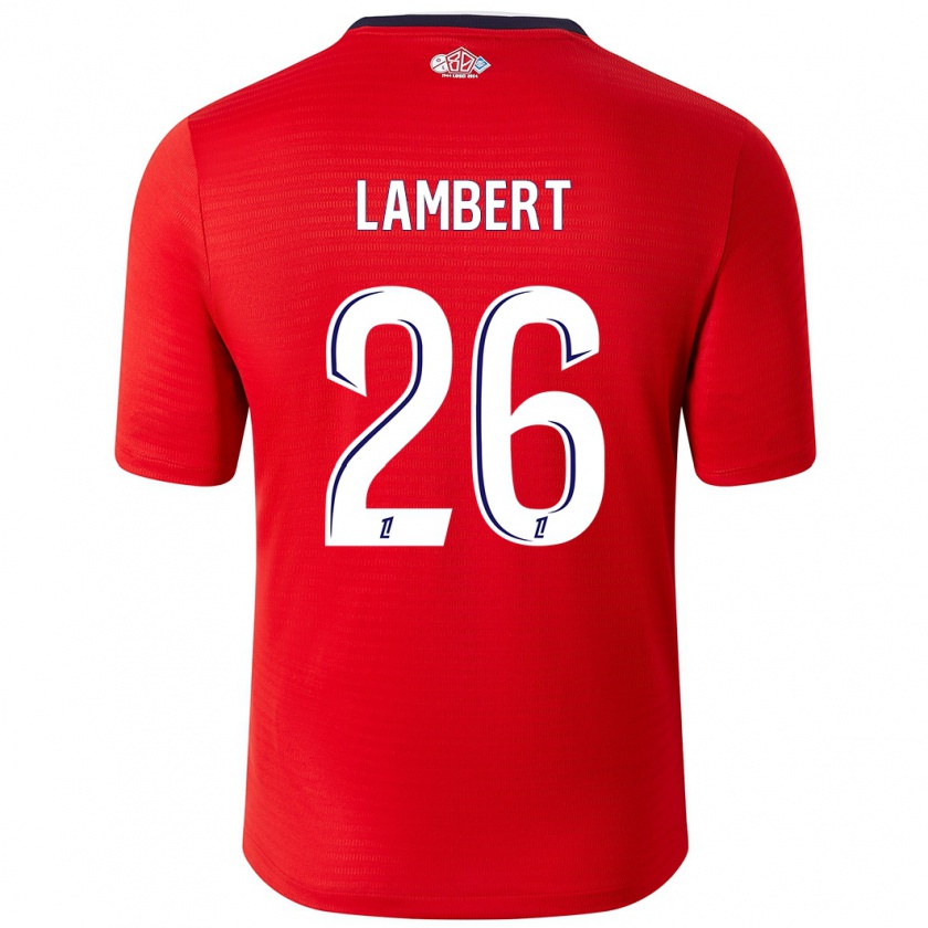 Kandiny Niño Camiseta Anaïs Lambert #26 Rojo Blanco 1ª Equipación 2024/25 La Camisa