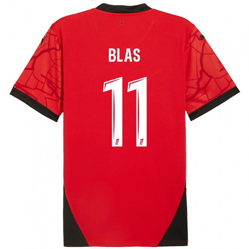 Kandiny Kinderen Ludovic Blas #11 Rood Zwart Thuisshirt Thuistenue 2024/25 T-Shirt