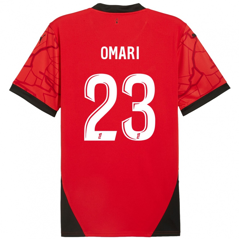 Kandiny Kinderen Warmed Omari #23 Rood Zwart Thuisshirt Thuistenue 2024/25 T-Shirt België