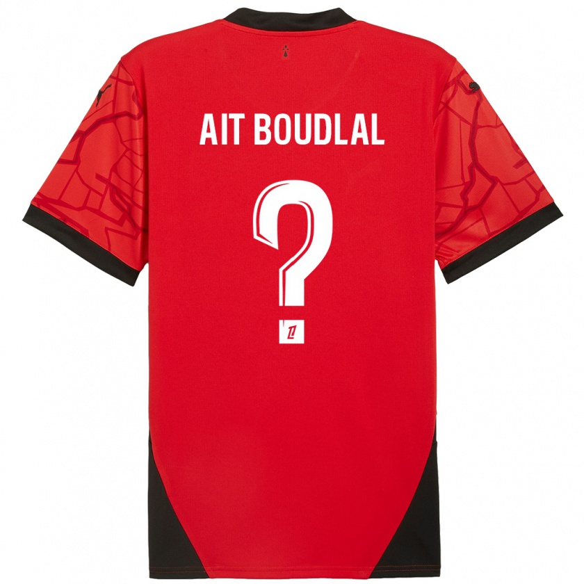 Kandiny Bambino Maglia Abdelhamid Ait Boudlal #0 Rosso Nero Kit Gara Home 2024/25 Maglietta