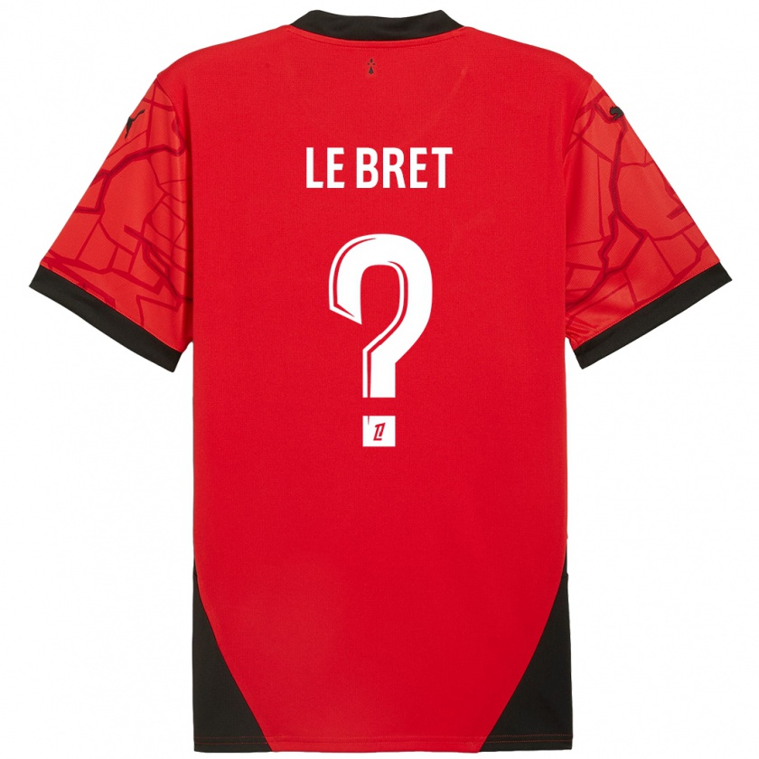 Kandiny Bambino Maglia Noah Le Bret #0 Rosso Nero Kit Gara Home 2024/25 Maglietta