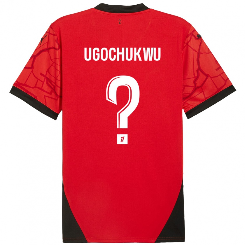 Kandiny Kinderen Chibuike Ugochukwu #0 Rood Zwart Thuisshirt Thuistenue 2024/25 T-Shirt België