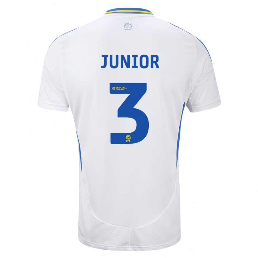 Kandiny Kinderen Junior Firpo #3 Wit Blauw Thuisshirt Thuistenue 2024/25 T-Shirt