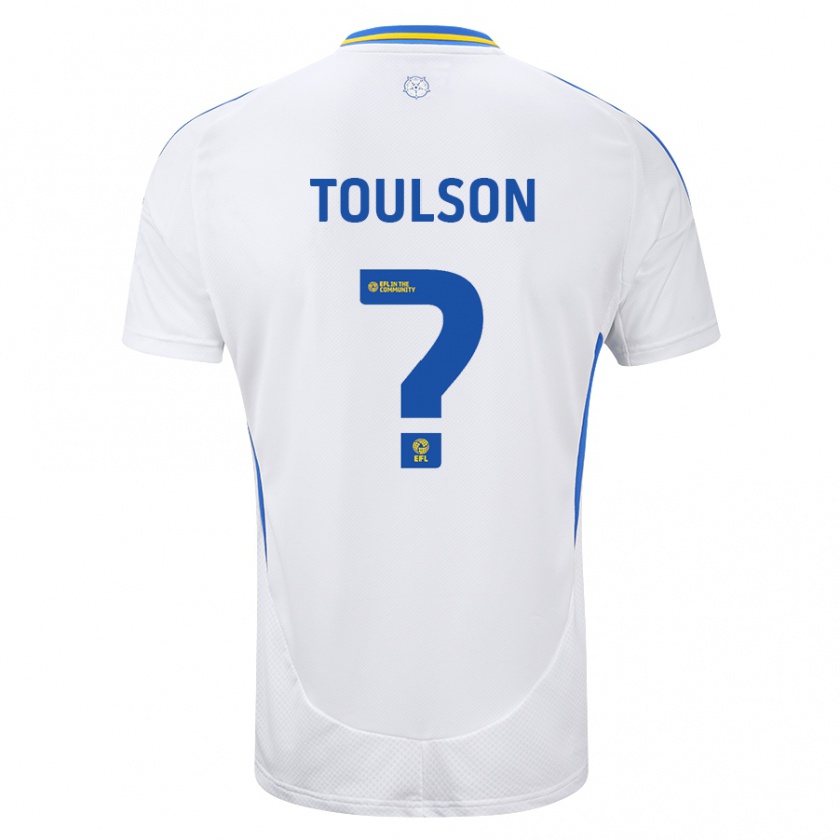 Kandiny Bambino Maglia Daniel Toulson #0 Bianco Blu Kit Gara Home 2024/25 Maglietta