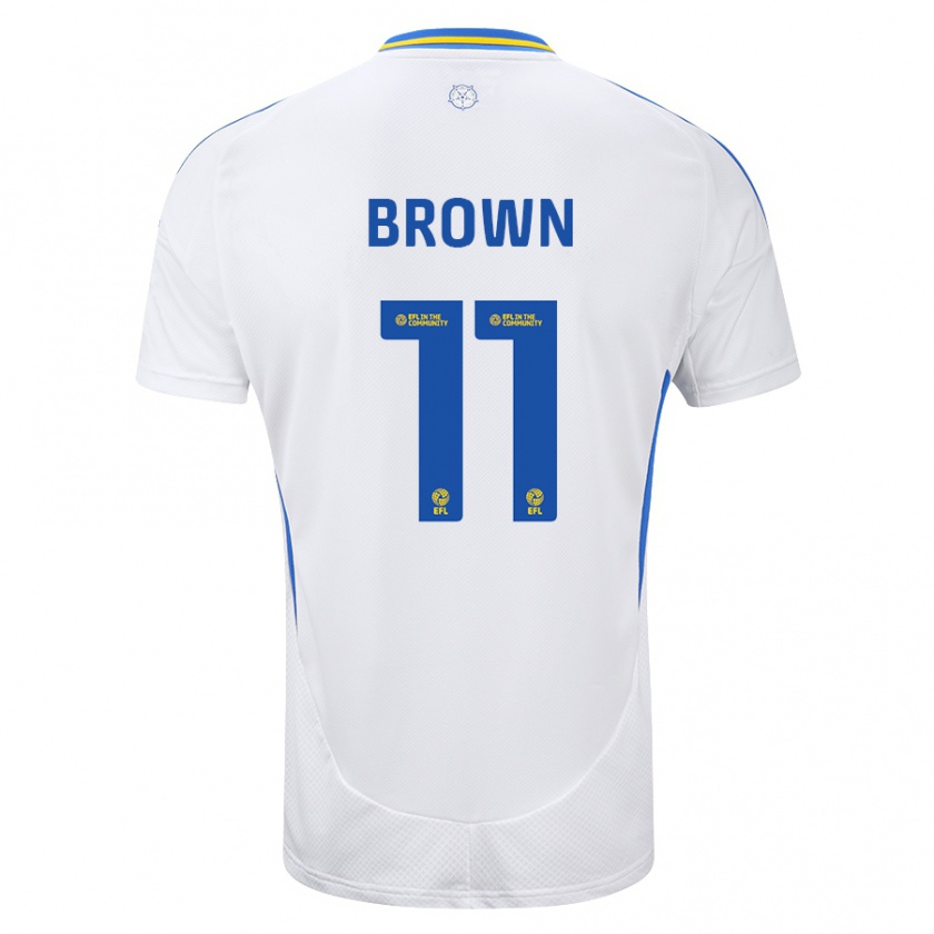 Kandiny Kinder Abbie Brown #11 Weiß Blau Heimtrikot Trikot 2024/25 T-Shirt Österreich