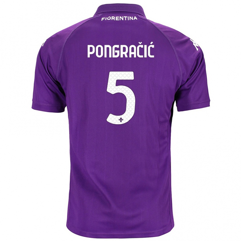 Kandiny Kinder Marin Pongračić #5 Violett Heimtrikot Trikot 2024/25 T-Shirt Österreich