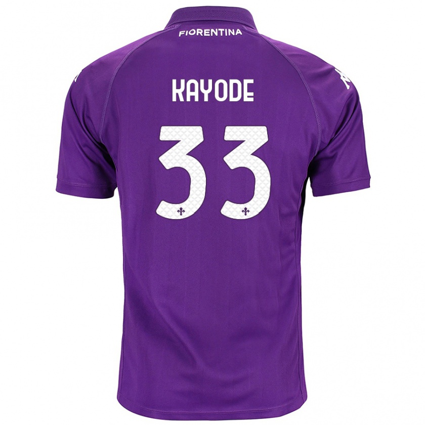 Kandiny Bambino Maglia Michael Kayode #33 Viola Kit Gara Home 2024/25 Maglietta