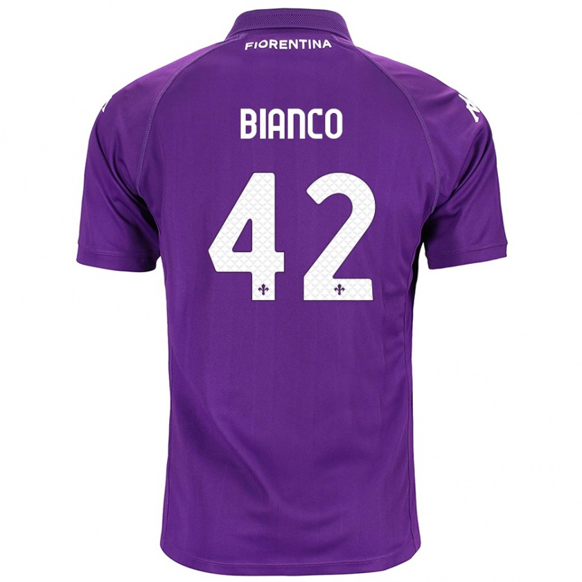 Kandiny Kinderen Alessandro Bianco #42 Paars Thuisshirt Thuistenue 2024/25 T-Shirt