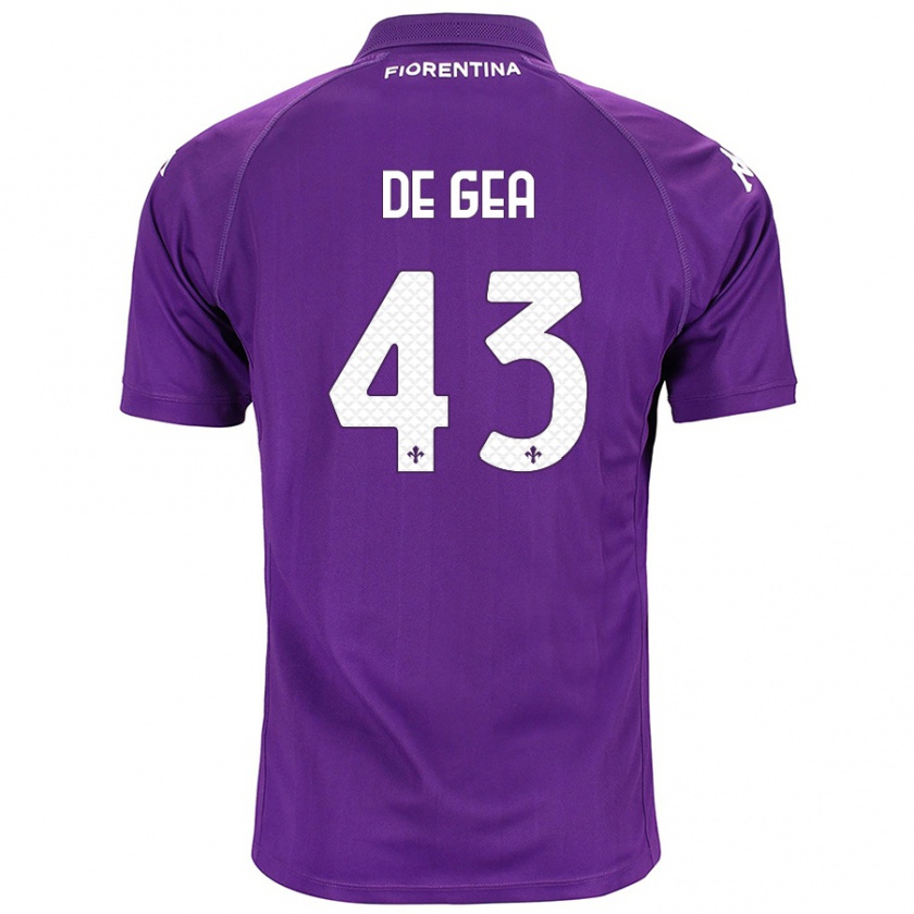 Kandiny Kinder David De Gea #43 Violett Heimtrikot Trikot 2024/25 T-Shirt Österreich