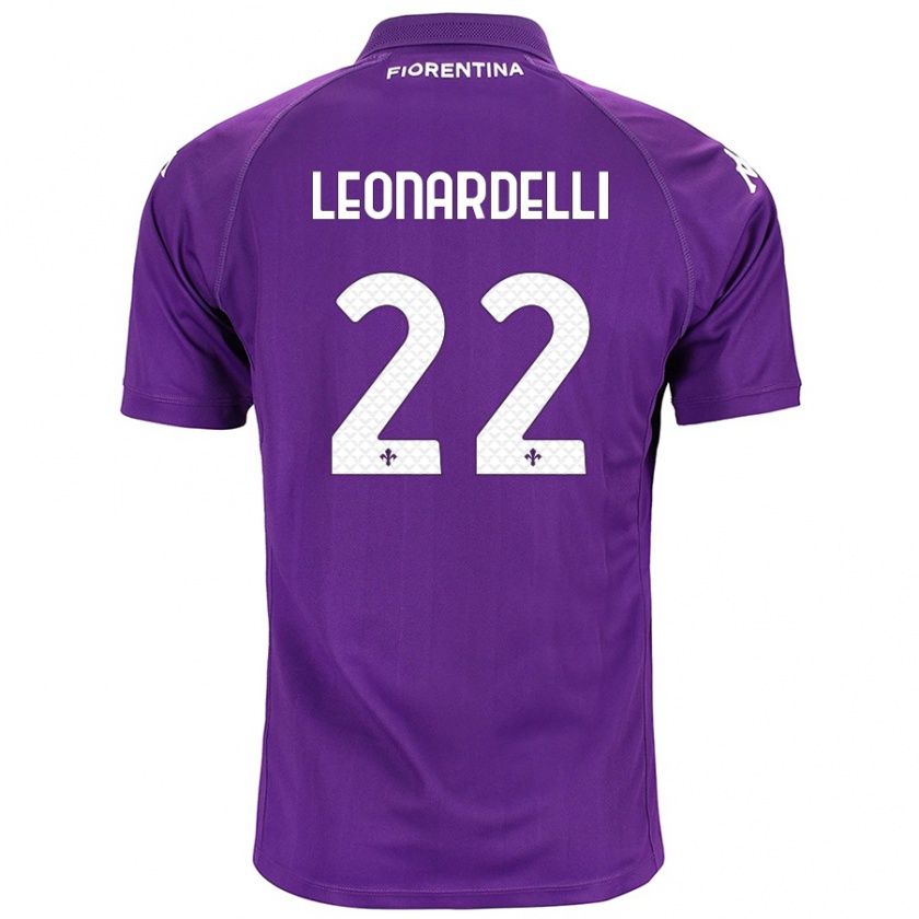 Kandiny Bambino Maglia Pietro Leonardelli #22 Viola Kit Gara Home 2024/25 Maglietta