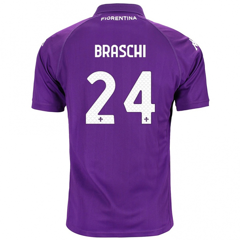 Kandiny Bambino Maglia Riccardo Braschi #24 Viola Kit Gara Home 2024/25 Maglietta