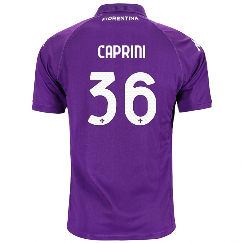 Kandiny Kinder Maat Daniel Caprini #36 Violett Heimtrikot Trikot 2024/25 T-Shirt Österreich