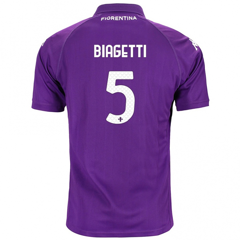 Kandiny Bambino Maglia Christian Biagetti #5 Viola Kit Gara Home 2024/25 Maglietta