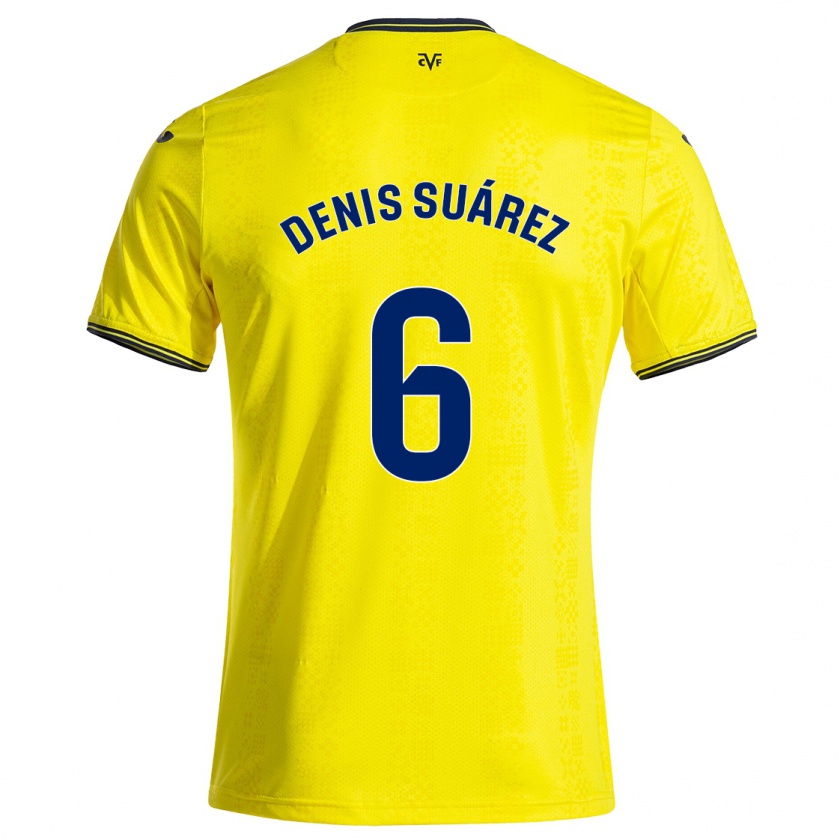 Kandiny Kinderen Denis Suárez #6 Geel Zwart Thuisshirt Thuistenue 2024/25 T-Shirt