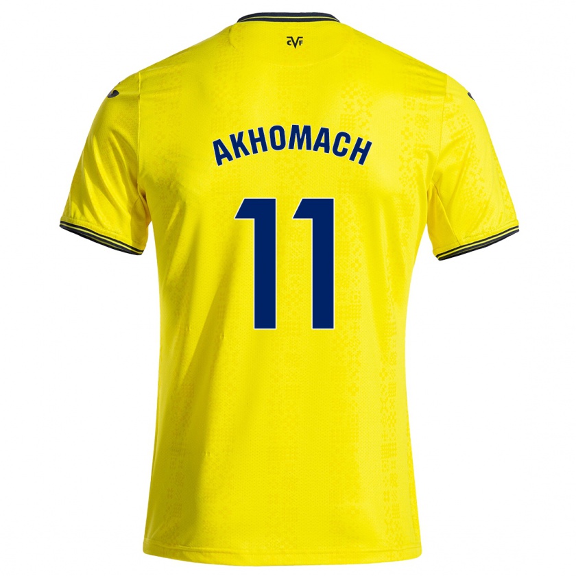 Kandiny Kinderen Ilias Akhomach #11 Geel Zwart Thuisshirt Thuistenue 2024/25 T-Shirt België