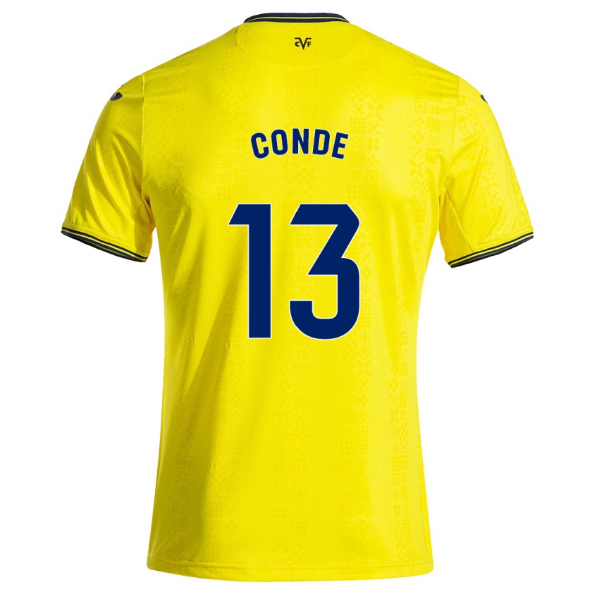 Kandiny Niño Camiseta Diego Conde #13 Amarillo Negro 1ª Equipación 2024/25 La Camisa