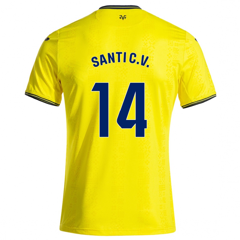 Kandiny Bambino Maglia Santi Comesaña #14 Giallo Nero Kit Gara Home 2024/25 Maglietta