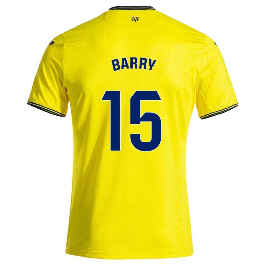 Kandiny Kinderen Thierno Barry #15 Geel Zwart Thuisshirt Thuistenue 2024/25 T-Shirt België