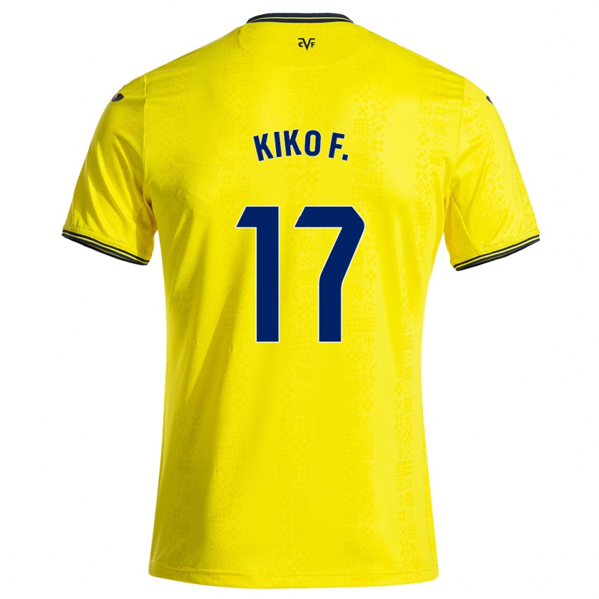 Kandiny Kinderen Kiko Femenía #17 Geel Zwart Thuisshirt Thuistenue 2024/25 T-Shirt