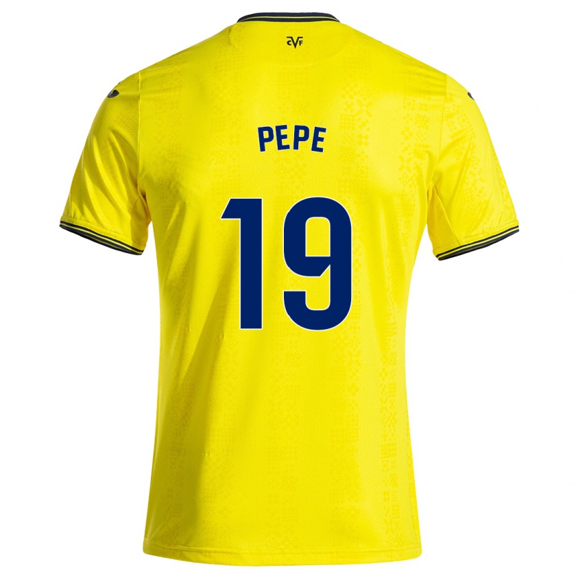 Kandiny Kinderen Nicolas Pépé #19 Geel Zwart Thuisshirt Thuistenue 2024/25 T-Shirt