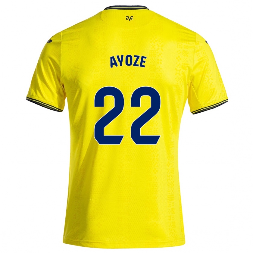 Kandiny Kinderen Ayoze Pérez #22 Geel Zwart Thuisshirt Thuistenue 2024/25 T-Shirt