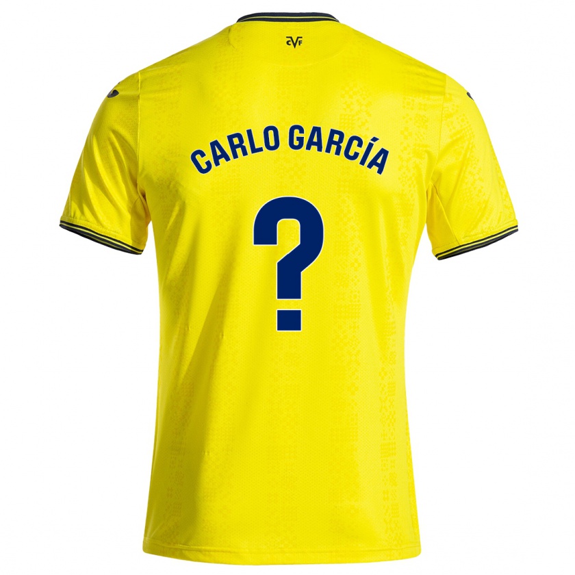 Kandiny Kinderen Carlo García #0 Geel Zwart Thuisshirt Thuistenue 2024/25 T-Shirt