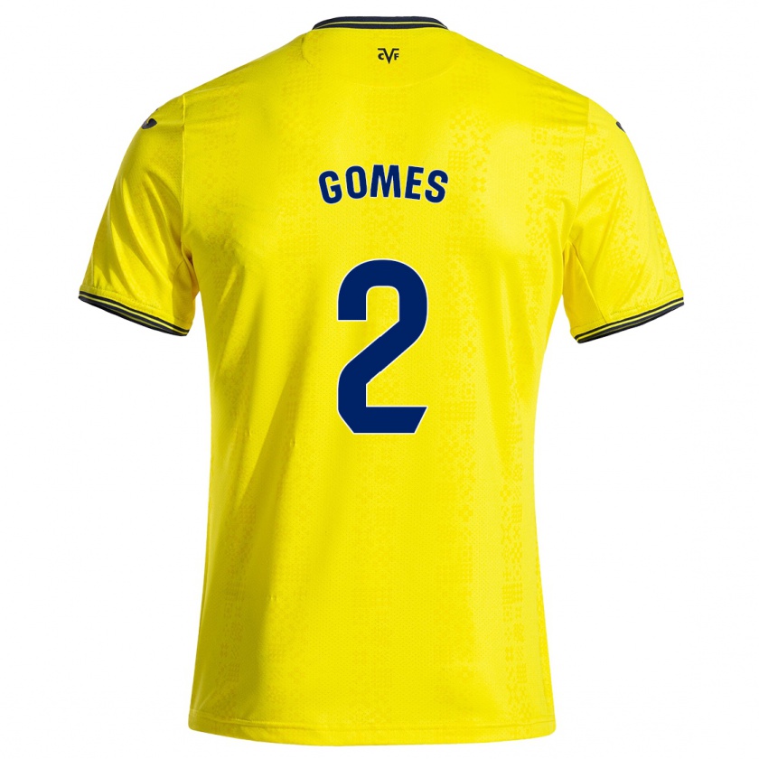 KandinyキッズVique Gomes#2黄 黒ホームシャツ2024/25ジャージーユニフォーム