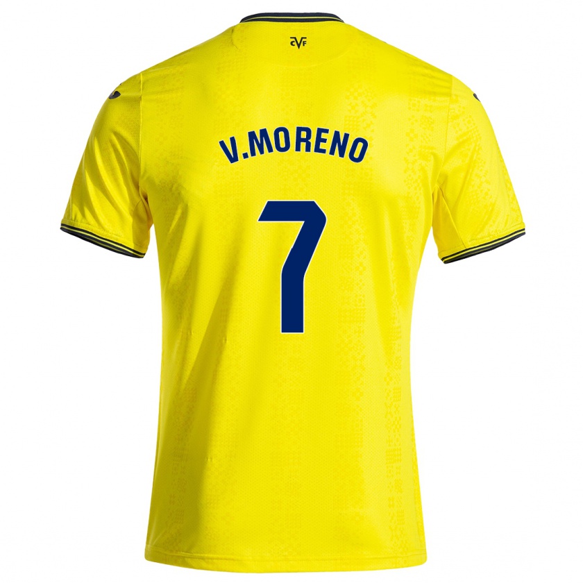 Kandiny Kinderen Víctor Moreno #7 Geel Zwart Thuisshirt Thuistenue 2024/25 T-Shirt