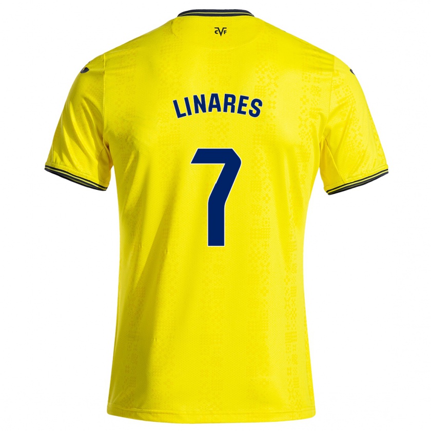 Kandiny Niño Camiseta Mario Linares #7 Amarillo Negro 1ª Equipación 2024/25 La Camisa