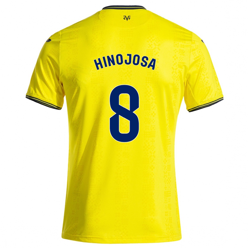 Kandiny Kinderen Sergio Hinojosa #8 Geel Zwart Thuisshirt Thuistenue 2024/25 T-Shirt