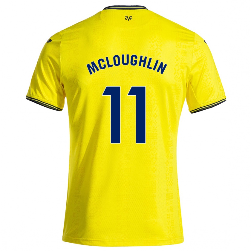 Kandiny Kinderen Caden Mcloughlin #11 Geel Zwart Thuisshirt Thuistenue 2024/25 T-Shirt