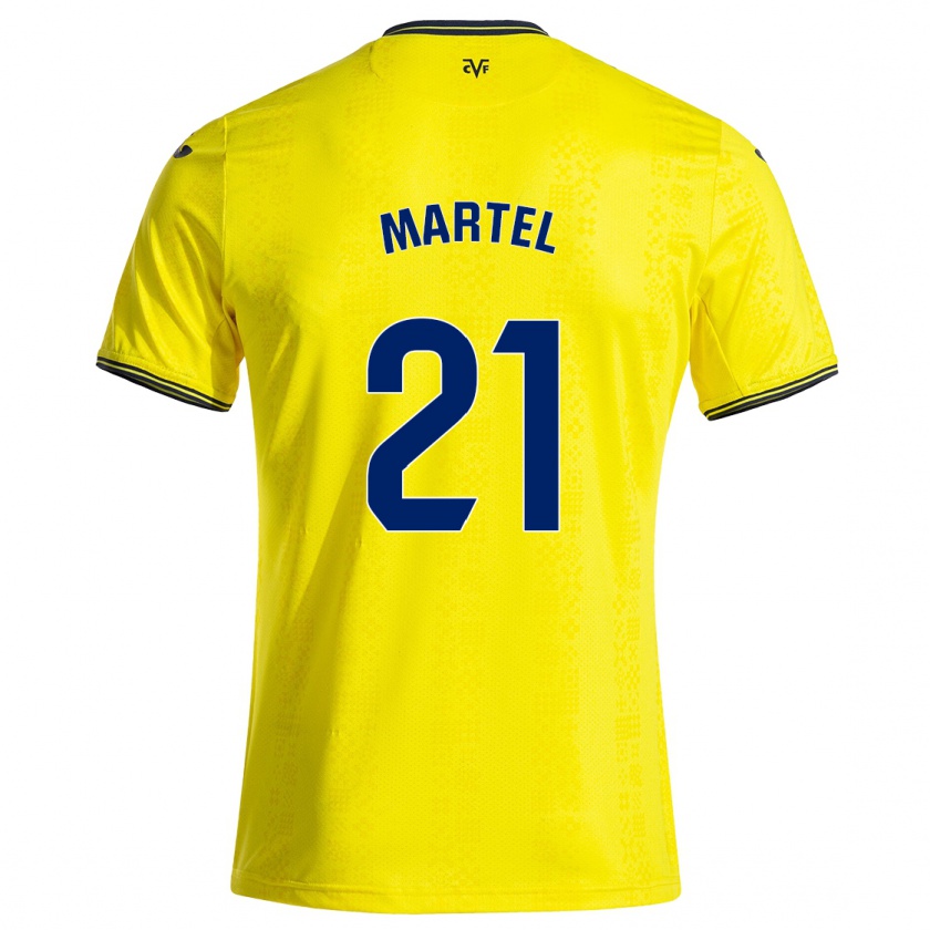 Kandiny Niño Camiseta Kevin Martel #21 Amarillo Negro 1ª Equipación 2024/25 La Camisa