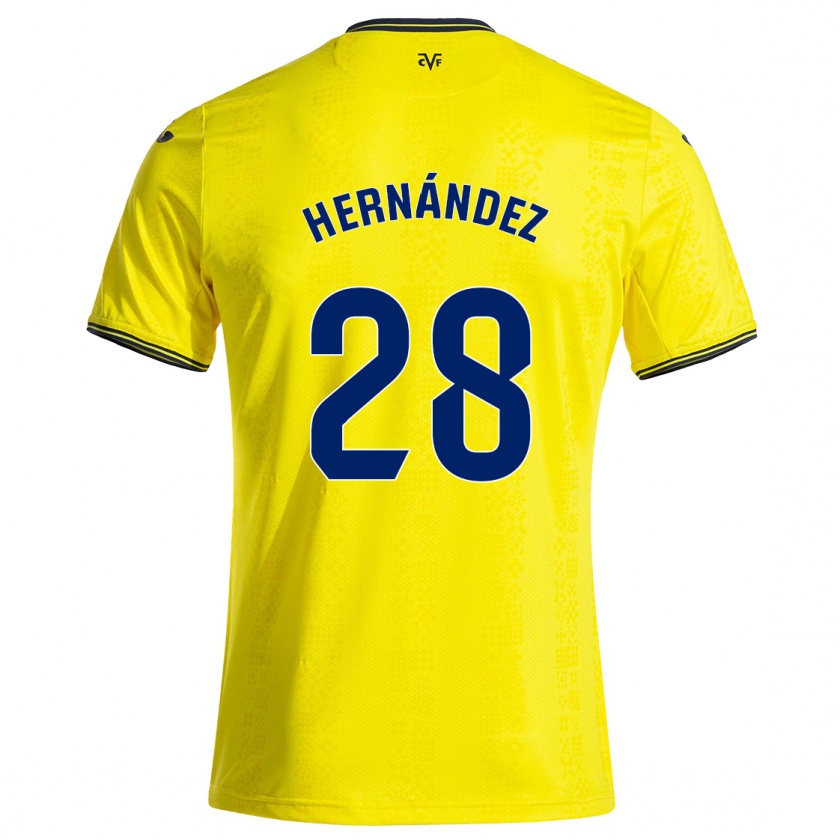 Kandiny Kinderen Gerard Hernández #28 Geel Zwart Thuisshirt Thuistenue 2024/25 T-Shirt België