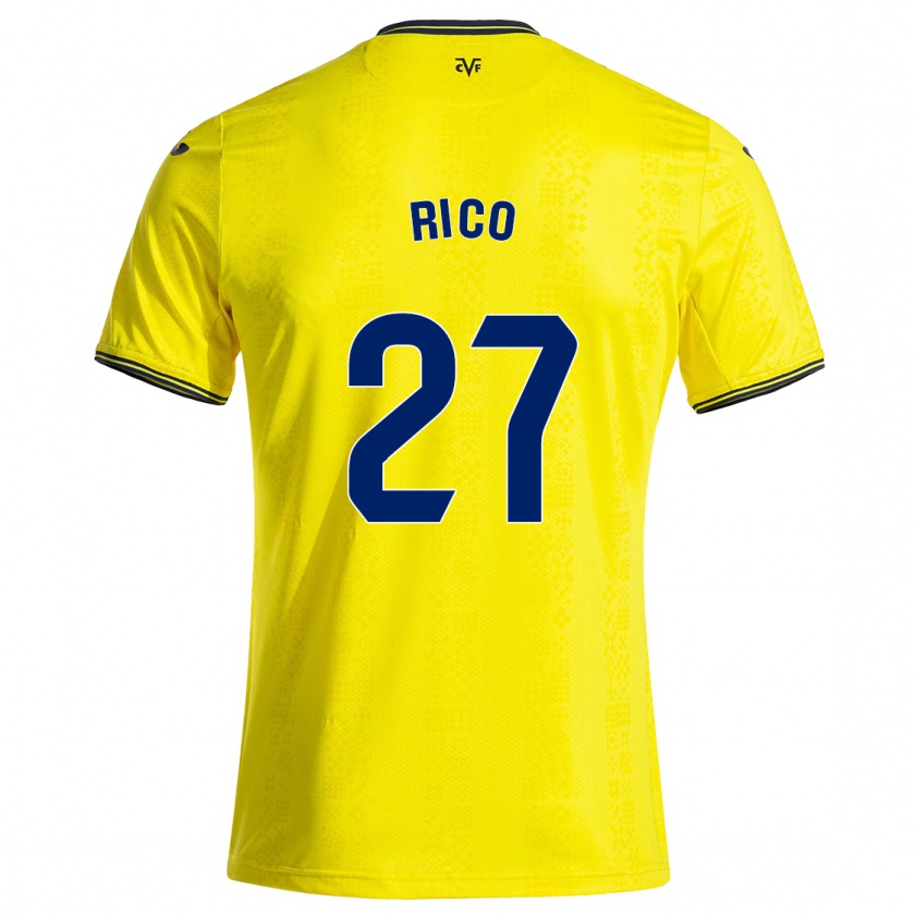 Kandiny Bambino Maglia Vera Rico #27 Giallo Nero Kit Gara Home 2024/25 Maglietta