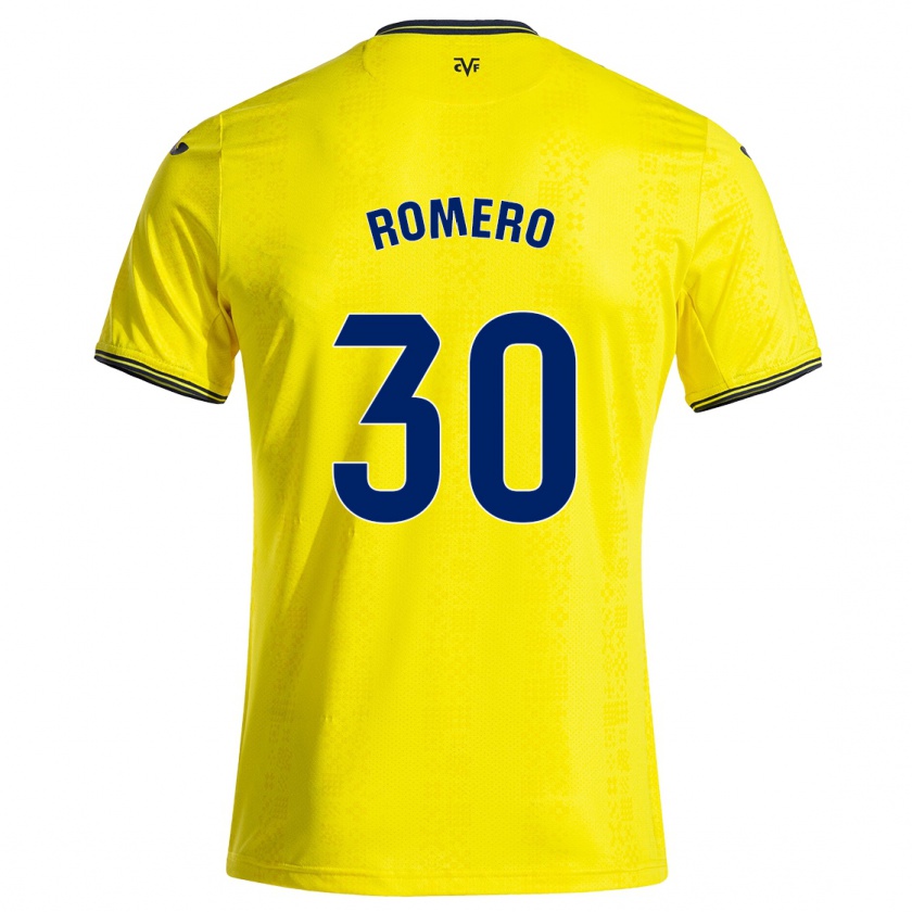 Kandiny Bambino Maglia Lucía Romero #30 Giallo Nero Kit Gara Home 2024/25 Maglietta