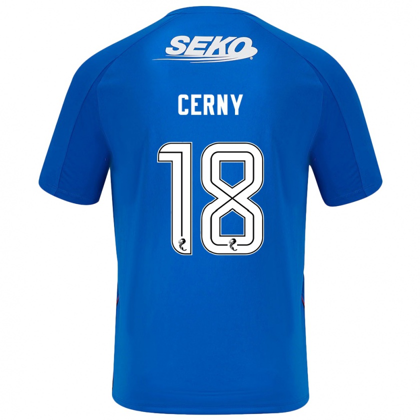 Kandiny Niño Camiseta Vaclav Cerny #18 Azul Oscuro 1ª Equipación 2024/25 La Camisa México