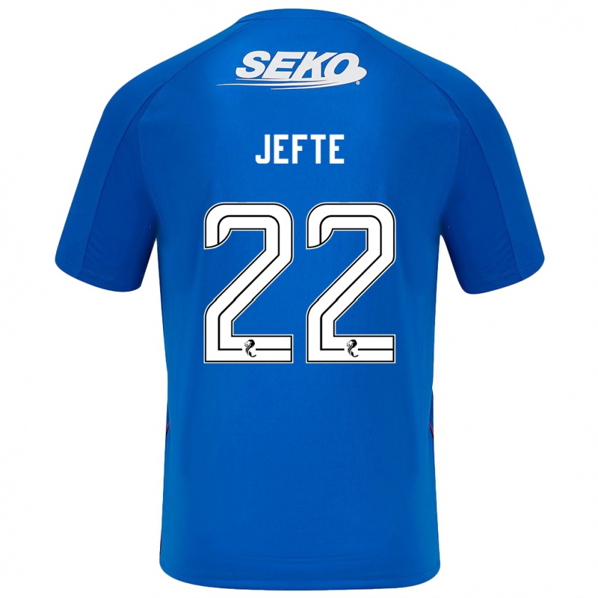 Kandiny Niño Camiseta Jefté #22 Azul Oscuro 1ª Equipación 2024/25 La Camisa México