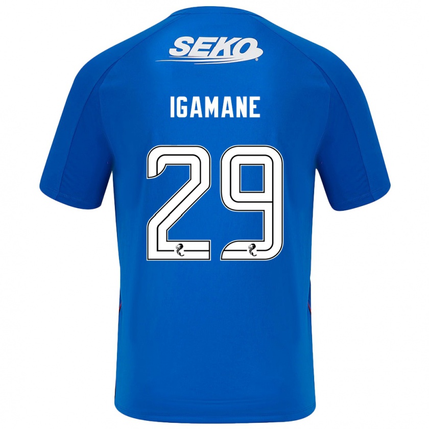 Kandiny Bambino Maglia Hamza Igamane #29 Blu Scuro Kit Gara Home 2024/25 Maglietta