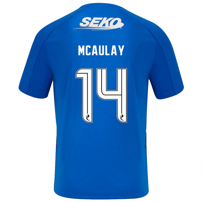 Kandiny Kinderen Mia Mcaulay #14 Donkerblauw Thuisshirt Thuistenue 2024/25 T-Shirt