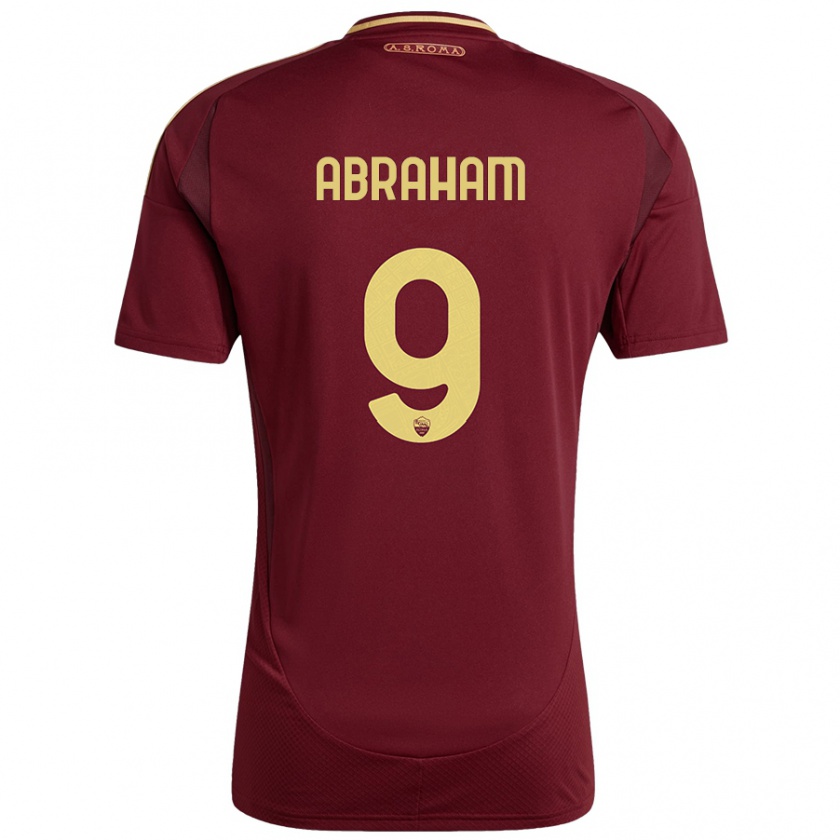 Kandiny Kinderen Tammy Abraham #9 Rood Bruin Goud Thuisshirt Thuistenue 2024/25 T-Shirt