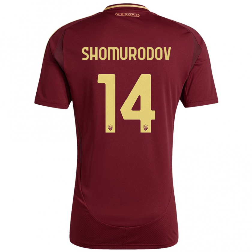 Kandiny Kinderen Eldor Shomurodov #14 Rood Bruin Goud Thuisshirt Thuistenue 2024/25 T-Shirt